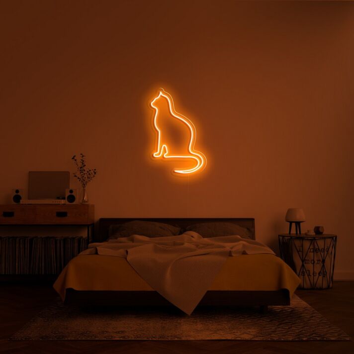 Peaceful Cat Neon Sign for Cozy Homes