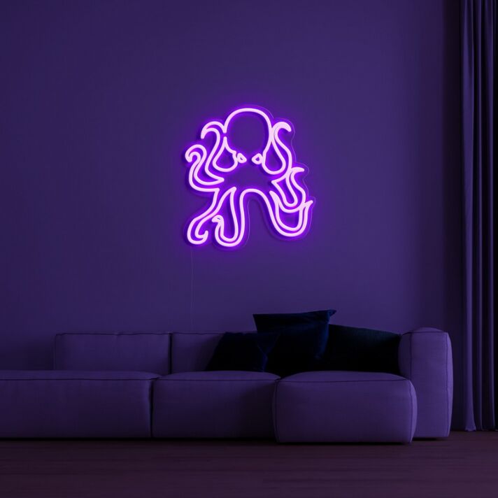 Octopus Neon Sign for Marine Themed Rooms