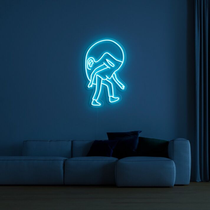 Heavy Head Neon Sign for Thoughtful Spaces