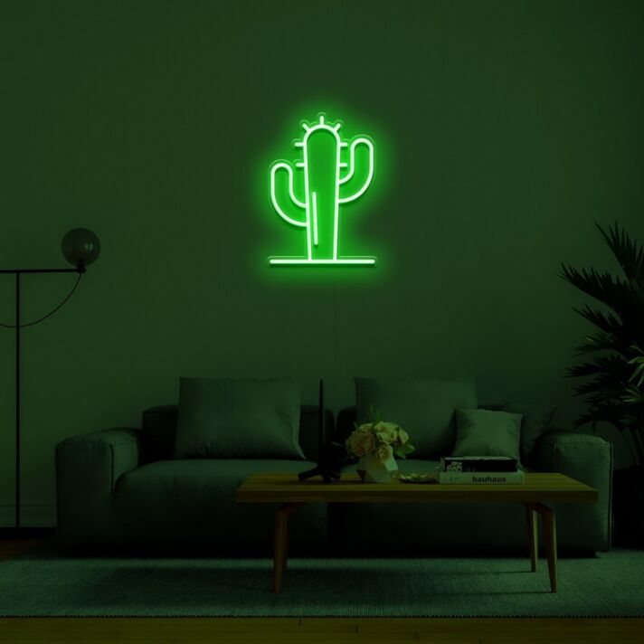 Cactus Neon Sign for Desert Themed Decor