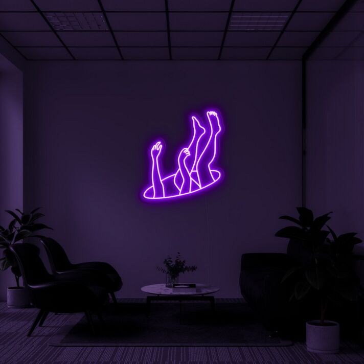 Falling Neon Sign for Dramatic Spaces