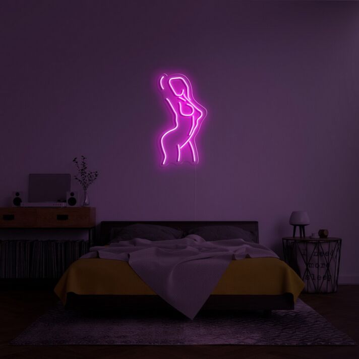 Female Pose Neon Sign for Artistic Decor