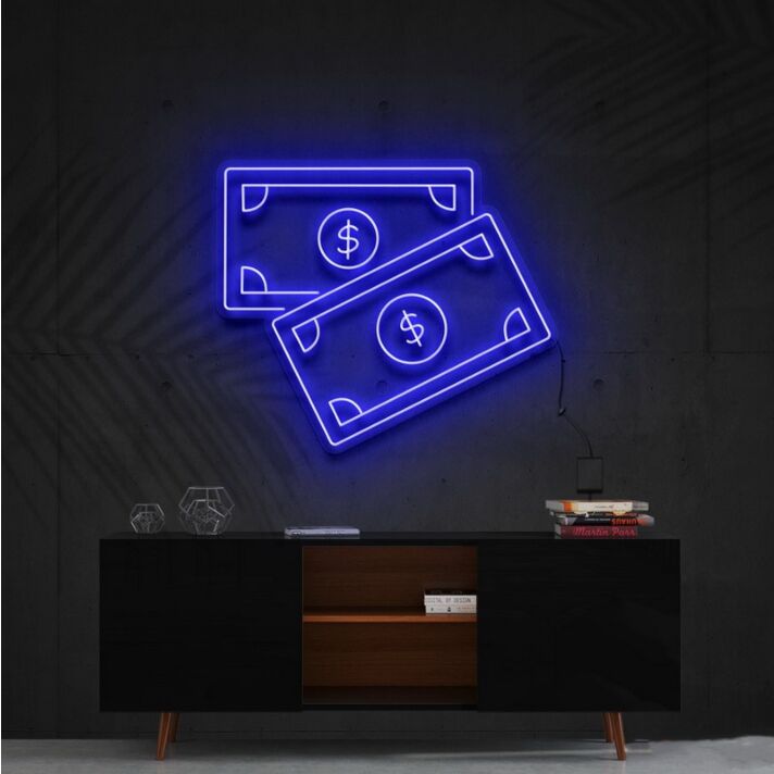 Benjamins Neon Sign for Wealth Themed Decor