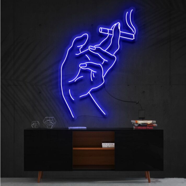 Smokers Hand Neon Sign for Edgy and Bold Decor