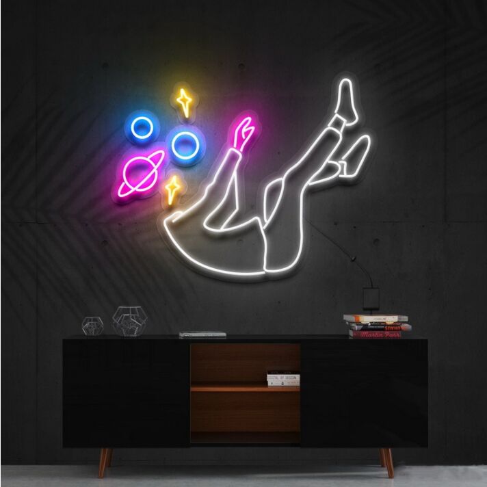 Space Head Multicolour Neon Sign for Cosmic and Fun Decor