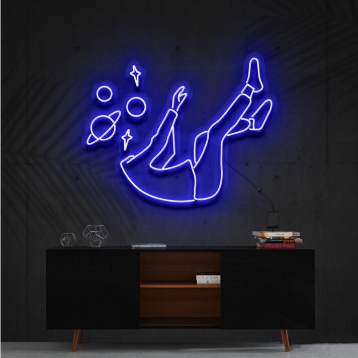 Space Head Neon Sign for Cosmic Themed Spaces
