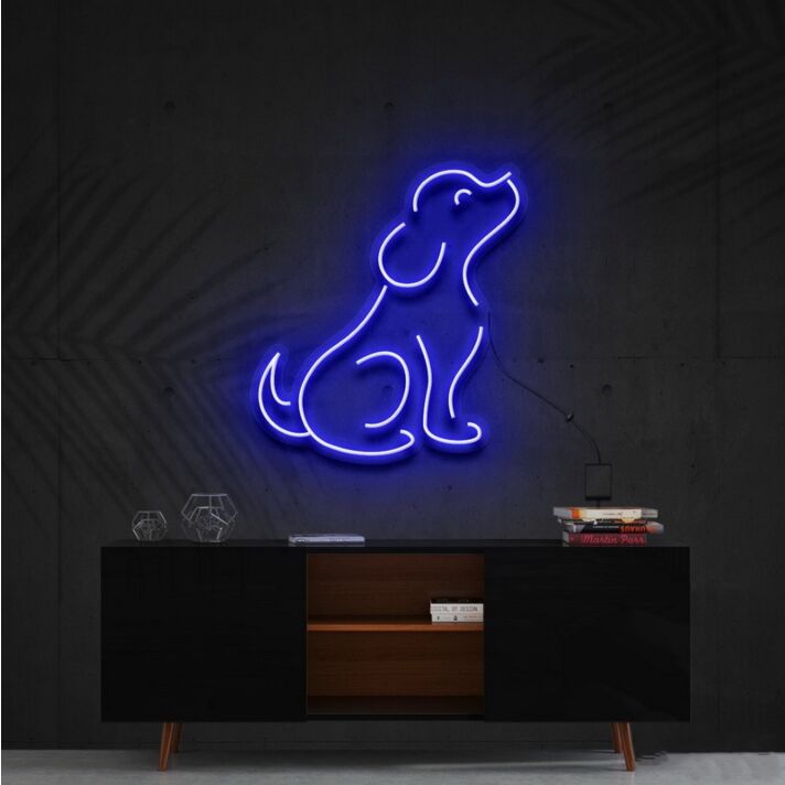 Curious Dog Neon Sign for Pet Lovers and Kids Rooms