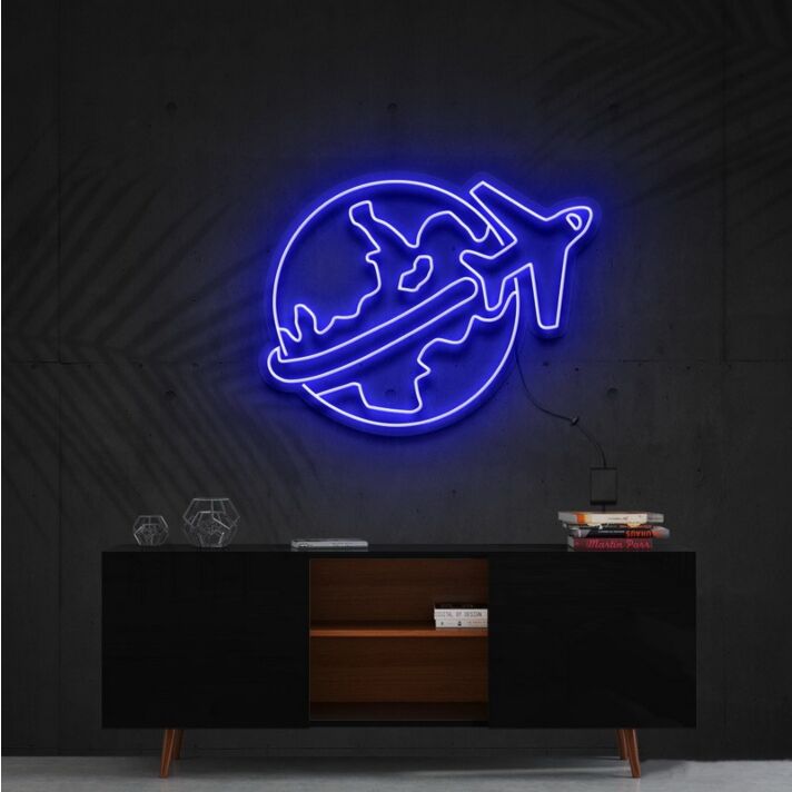 Travel Bug Neon Sign for Wanderlust Decor