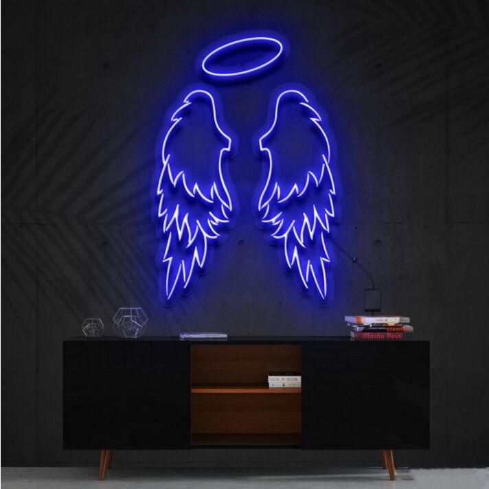Angel Wings Neon Sign for Inspirational and Spiritual Decor
