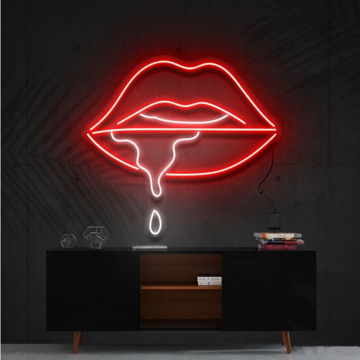 Lips Dripping Multicolour Neon Sign for Artistic Decor
