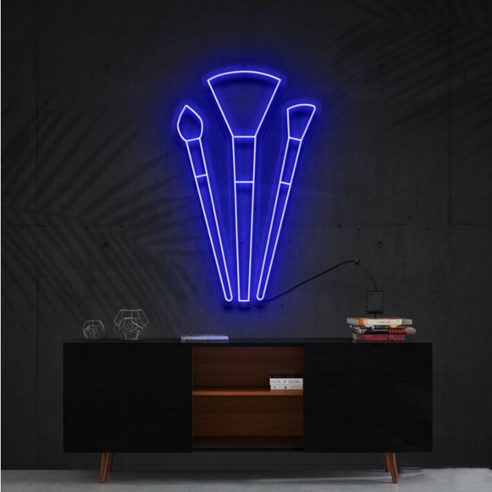 Makeup Brushes Neon Sign for Beauty Studios