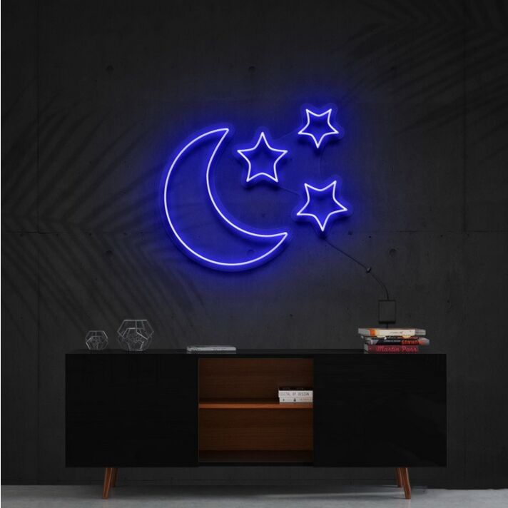 Moongazing Neon Sign for Whimsical Decor