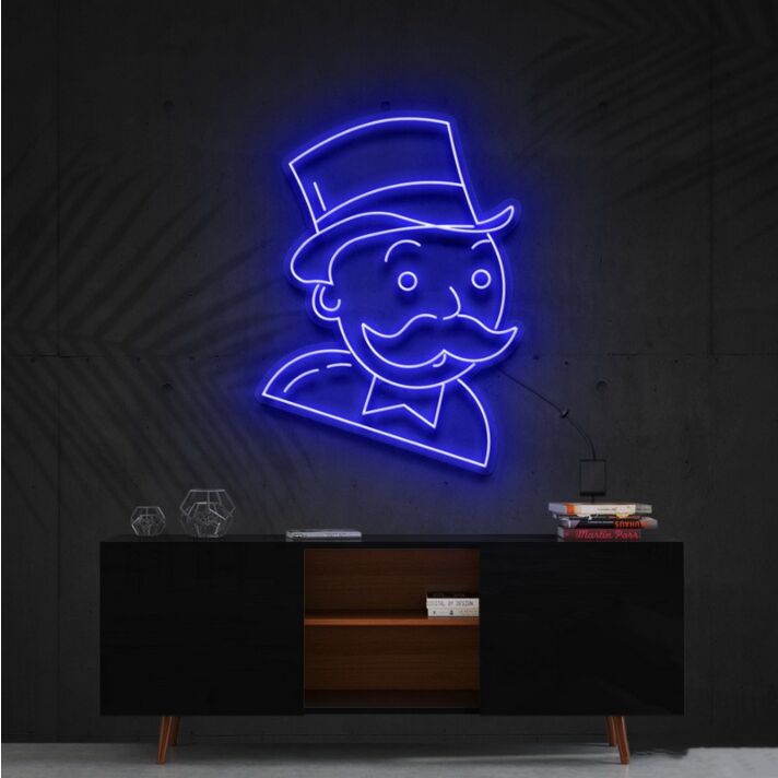 Mr Monopoly Neon Sign for Game Rooms