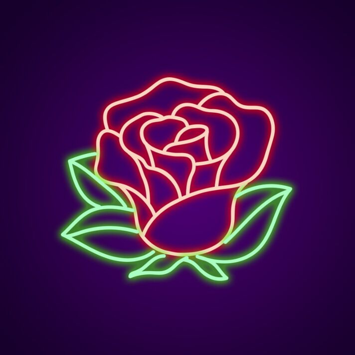 Rose Neon Sign for Romantic Settings