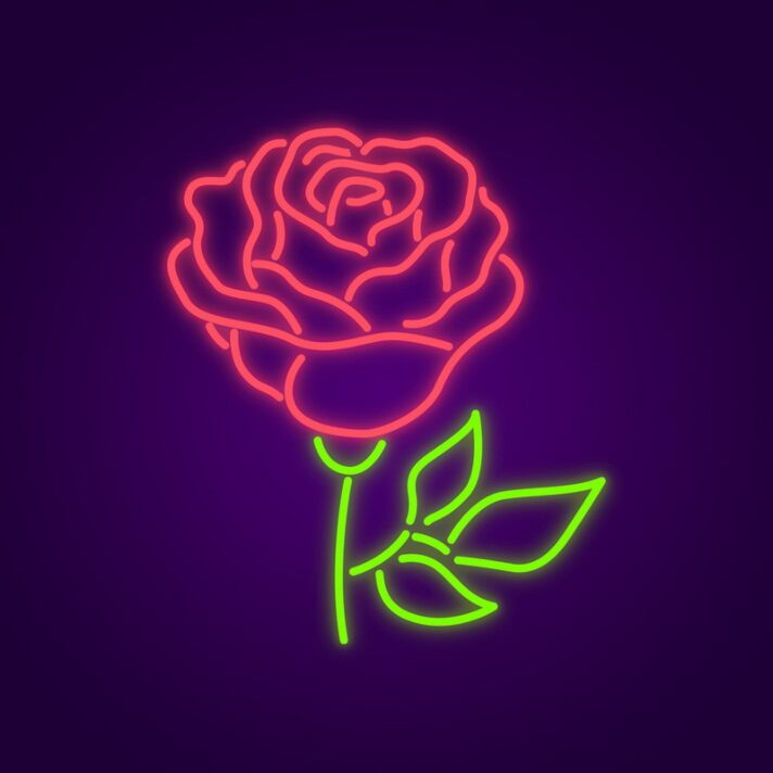 Rose Neon Sign for Romantic Settings