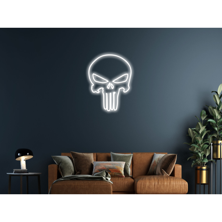 Skull Sign Neon Sign for Halloween and Bold Decor