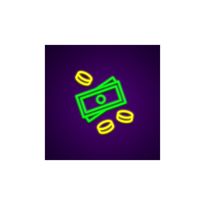 Money Neon Sign for Wealth Themed Decor