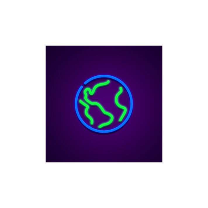 Earth Neon Sign for Nature and Earth Themed Decor