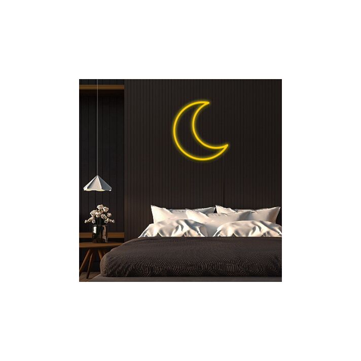 Half Moon Neon Sign for Night Decor