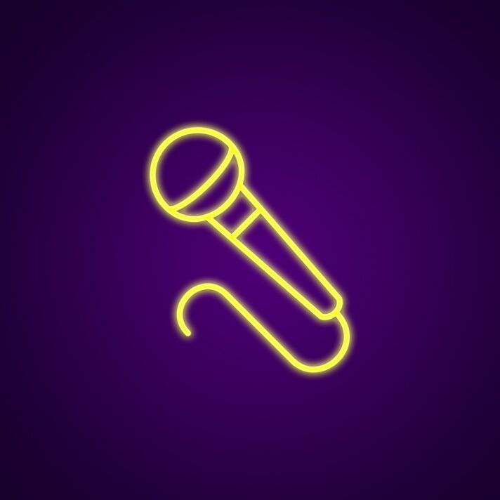 Microphone Neon Sign Perfect for music lovers and home studios