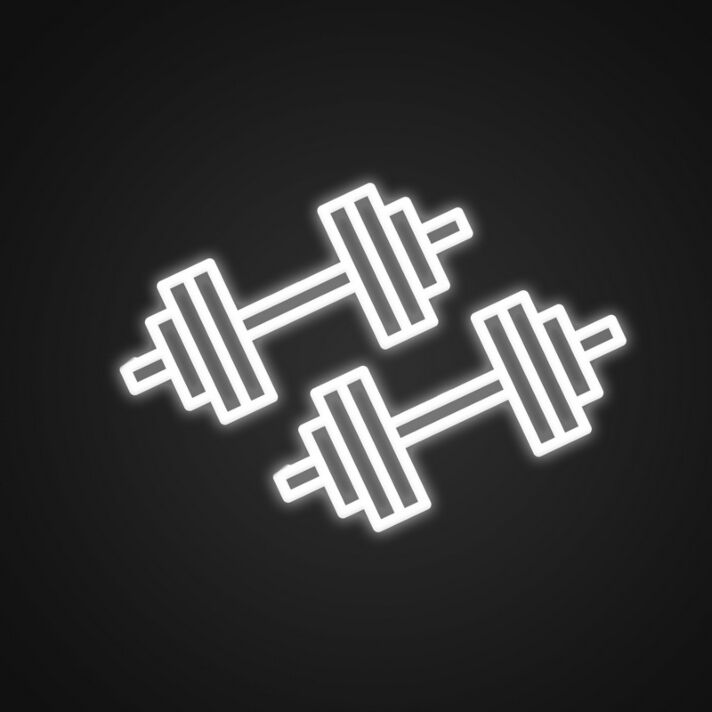Two Dumbbells Neon Sign Ideal for gyms and fitness enthusiasts