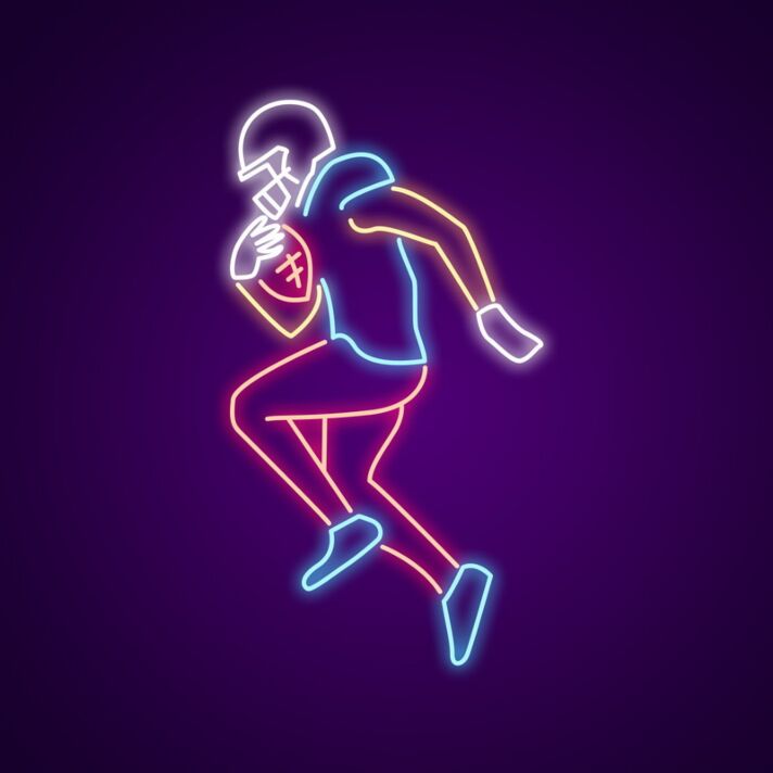 Football Player Neon Sign Great for sports fans