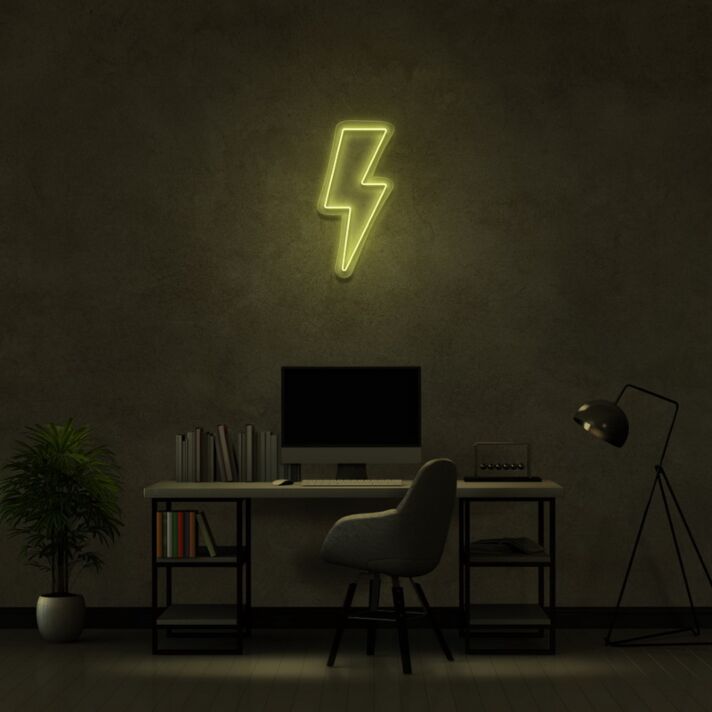 Lightning Strike Neon Sign Add an electrifying and dynamic vibe