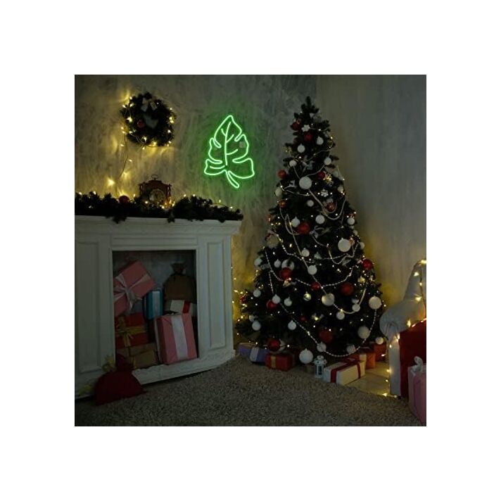 Green Leaves Neon Sign Home Natural Vibes