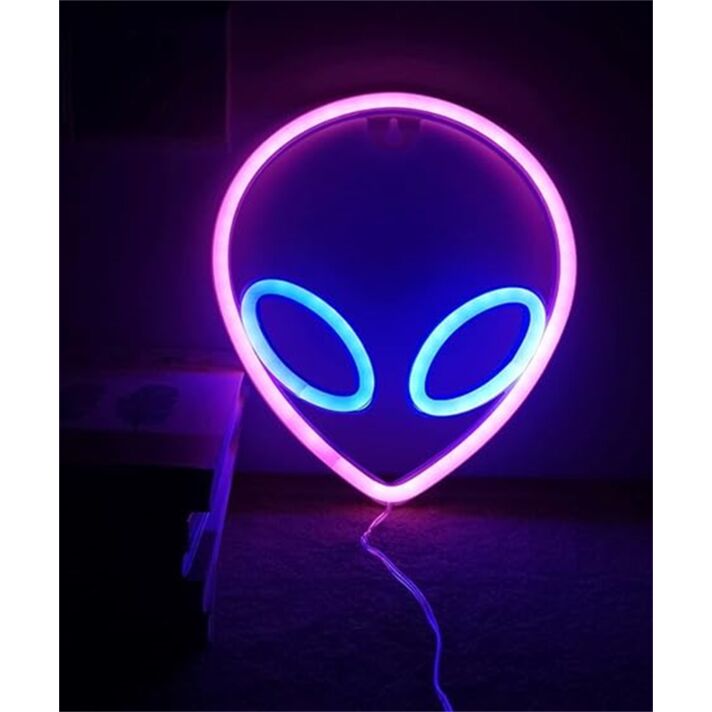 Elevate Your Space: Alien Head LED Neon Sign Perfect for Home Decor, Office Vibes, or Cosmic-Themed Parties.
