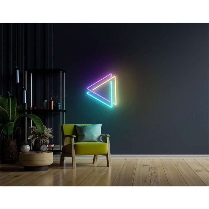 Brighten up Your Space: Art Triangle LED Neon Sign Perfect for Office, Bars, and Trendy Home Decor.