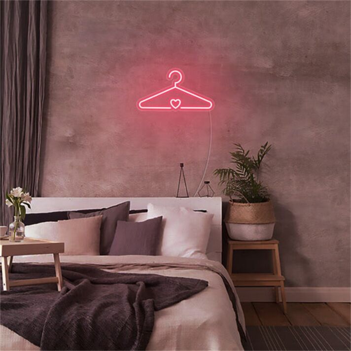 Brighten Up Your Space: Coat Hanger LED Neon Sign for Home Decor, Office Ambiance, and Storefront Wow Factor