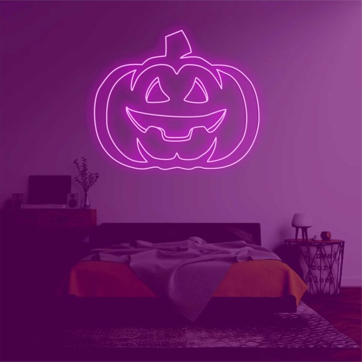 Pumpkin head2' neon sign
