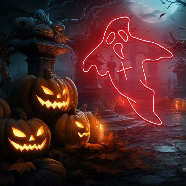 Halloween Ghost Neon Sign,LED Ghost Neon Sign