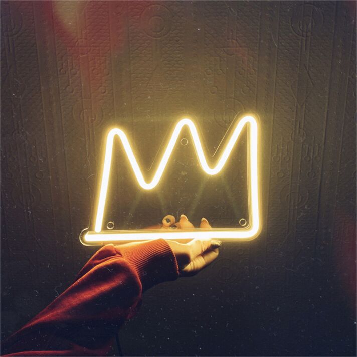 Enhance your home, office, or bar ambiance with the regal glow of the Primitive Crown LED Neon Sign.