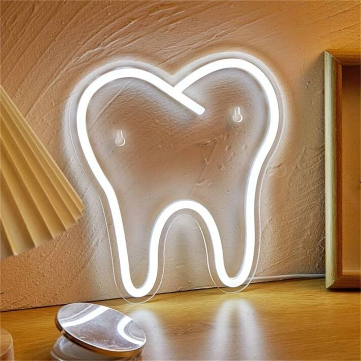 Brighten Your Dental Office or Add a Quirky Touch to Home Bars with the Teeth LED Neon Sign