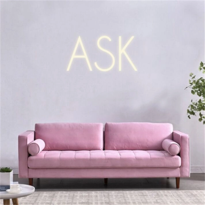Elevate Your Space: Wall Decor Home LED Sign Ask LED Neon Sign - Perfect for Home Accents, Office Vibes, Chic Bars, and Memorable Weddings