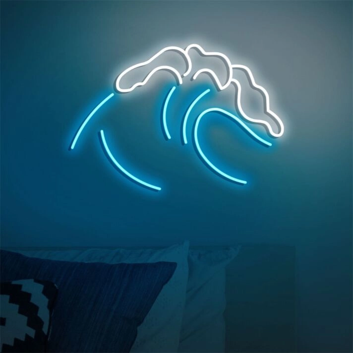 Brighten Up Your Bar, Office, and Home Decor with the Stylish Wave LED Neon Sign.