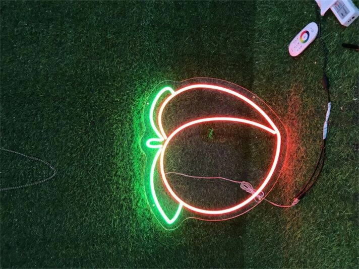 Brighten Your Space: Home Decor Peach LED Neon Sign for Office, Bar, and Special Celebrations