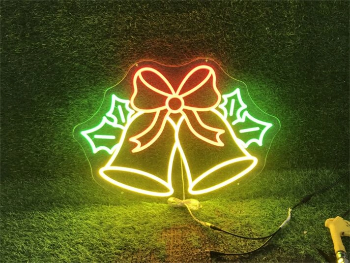 Brighten Up Your Christmas Festivities: Jingle Bell Christmas Decoration LED Neon Sign Perfect for Home, Office, and Holiday Parties