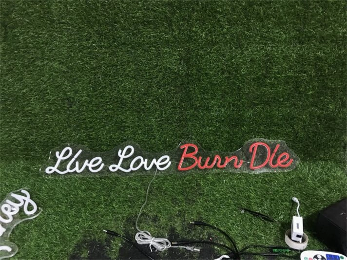 Brighten Your Special Moments: Live Love Burn Die Custom LED Neon Sign for Weddings, Bars, and Home Decoration.