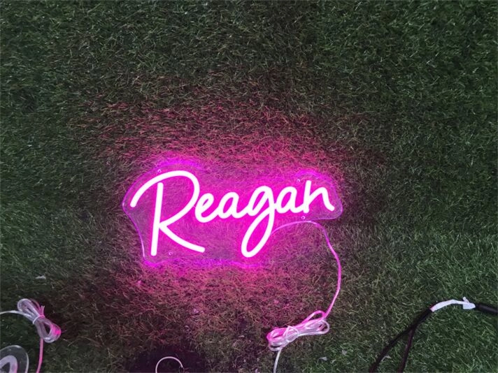 Brighten Your Space: Name Custom Reagan LED Neon Sign for Weddings, Bars, and Home Decor.