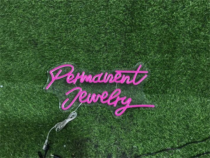 Enhance Your Space: Permanent Jewelry Wall Decor LED Neon Sign for Chic Home, Office, Boutique, and Event Ambiance
