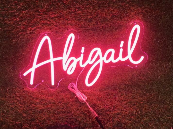 Brighten Up Your Space: Personalize Custom Abigail LED Neon Sign for Weddings, Bars, and Home Decor