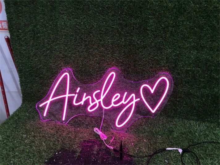 Brighten Your Special Moments: Personalize Custom Airsley With Heart LED Neon Sign for Weddings, Parties, and Romantic Home Decor.
