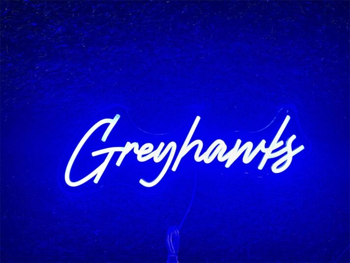 Brighten Up Your Space: Personalize Custom Greyhanks LED Neon Sign for Home, Office, Bars, and Weddings.