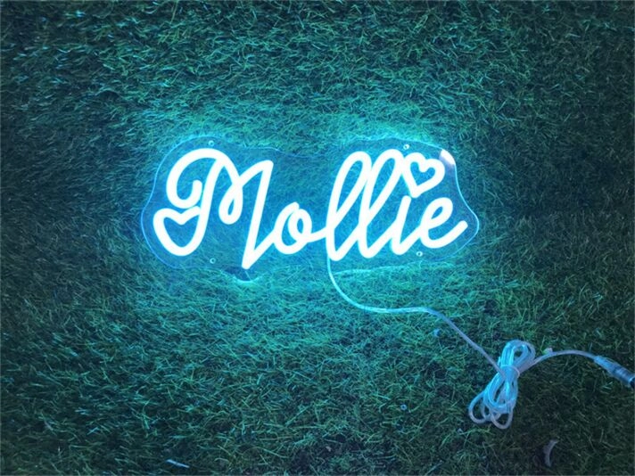 Elevate Your Space: Personalize Custom Mollie LED Neon Sign for Home Decor, Office Ambiance, and Vibrant Parties.