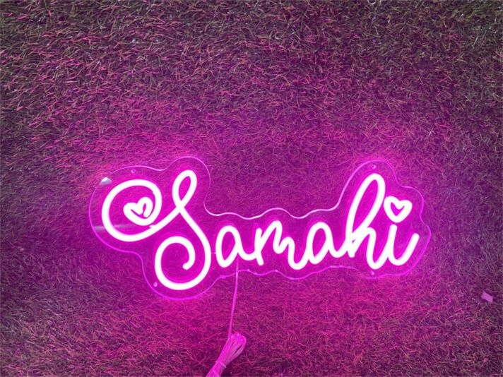 Create a Vibrant Atmosphere at Your Bar, Store or Celebrate in Style with the Personalize Custom Samahi LED Neon Sign.
