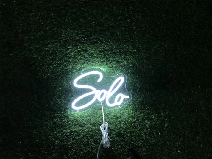Bring a glow to weddings, bars, and birthdays with Personalize Custom Solo LED Neon Sign.