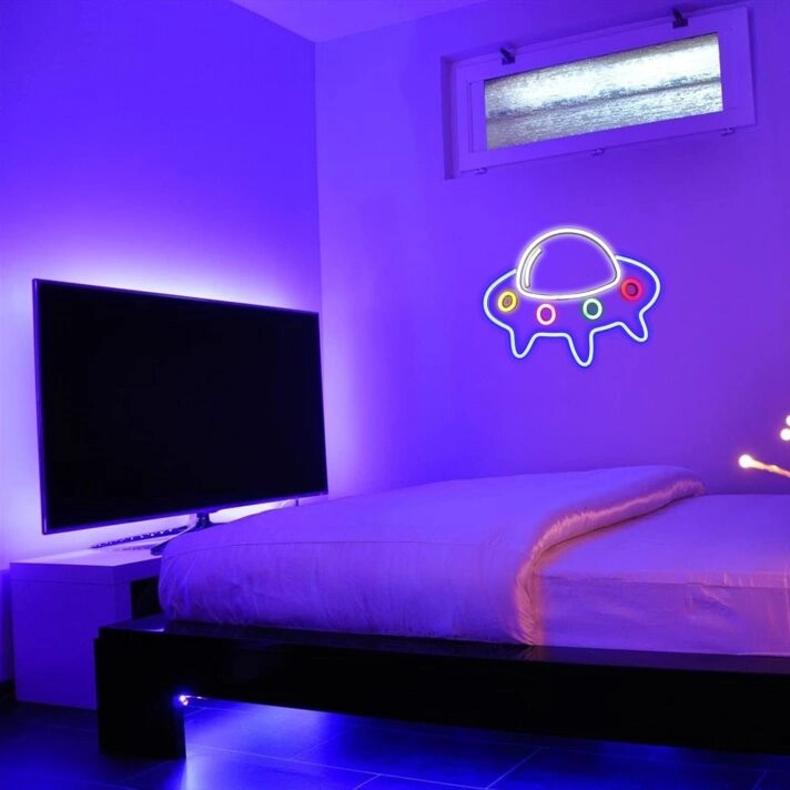 Brighten Your Space: Colorful Ufo Neon Sign for Home Decor, Offices, Stores, Bars, and Celebratory Events