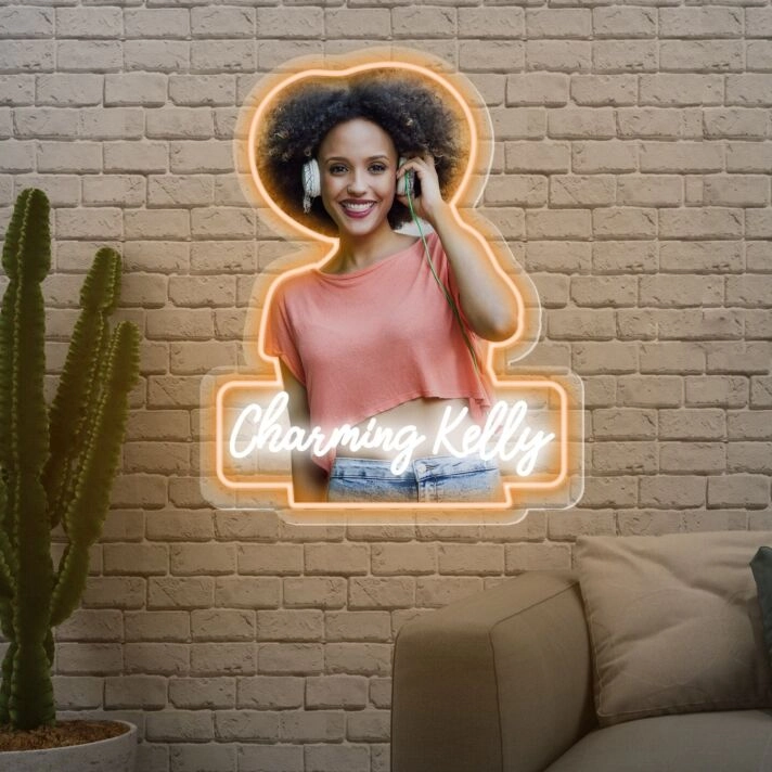 Brighten up every celebration and space, from weddings to your home office, with the Photo Words Personalized UV Neon Sign.